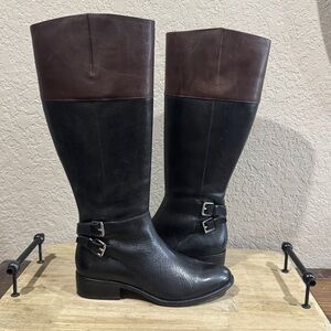Ralph Lauren Two-Tone Leather Riding Boots